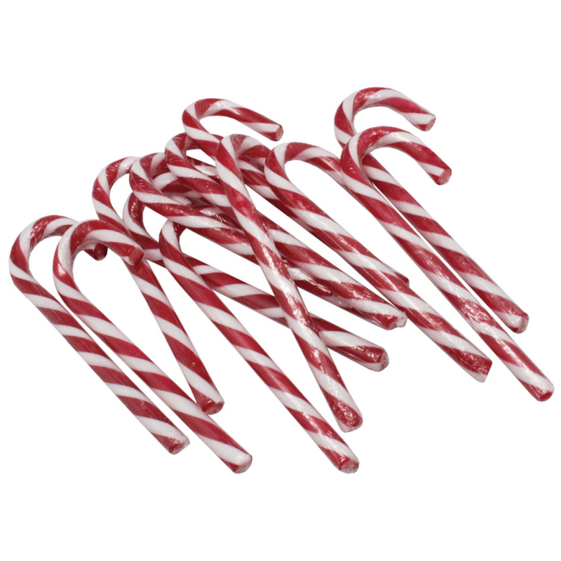 Sweet Flash Candy Canes Zuckerstangen 12cm rot-weiß 12er