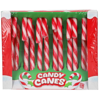 Sweet Flash Candy Canes Zuckerstangen 12cm rot-weiß 12er
