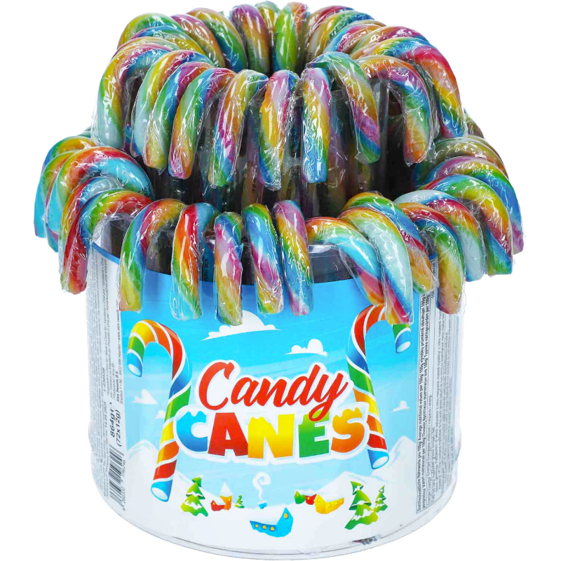 Candy Canes Zuckerstangen 12cm Rainbow 72er