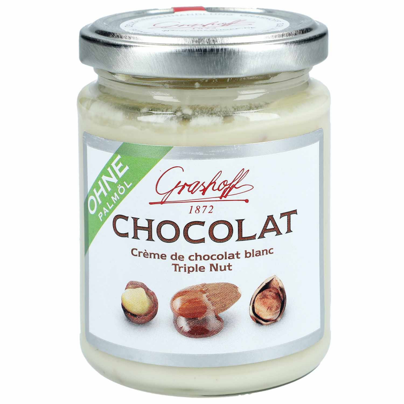  Grashoff Chocolat Crème de chocolat blanc Triple Nut 235g 