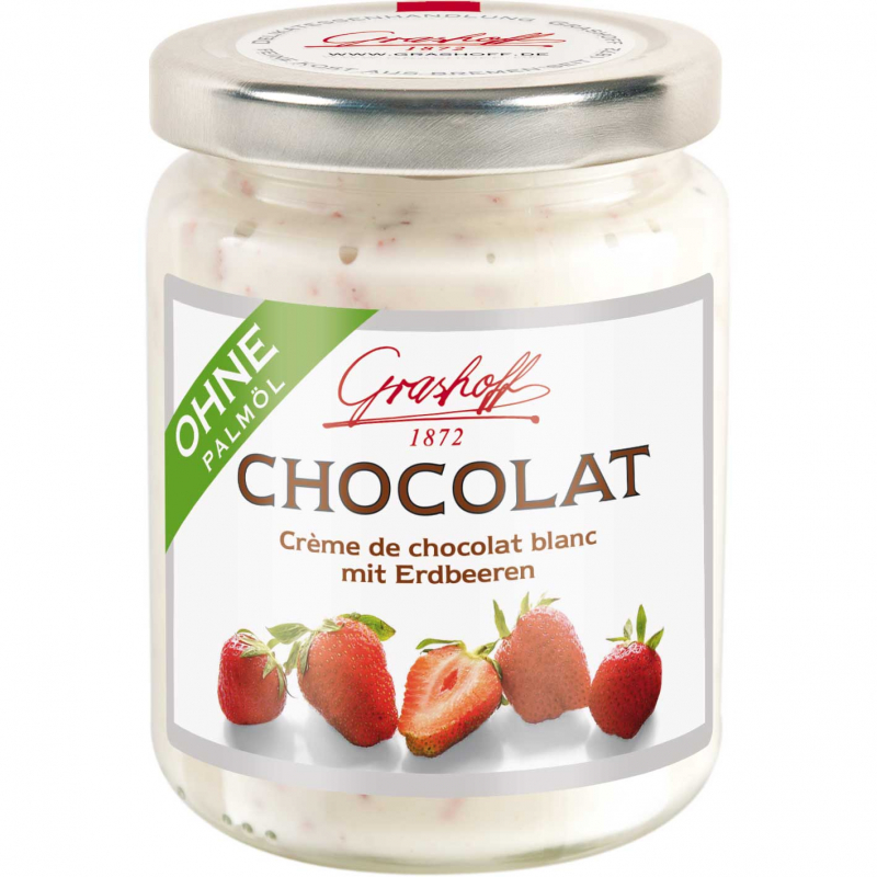  Grashoff Chocolat Crème de chocolat blanc mit Erdbeeren 250g 