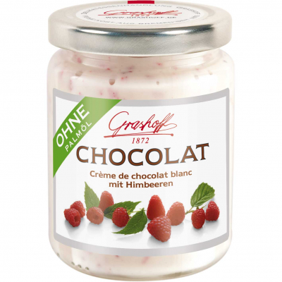  Grashoff Chocolat Crème de chocolat blanc mit Himbeeren 250g 