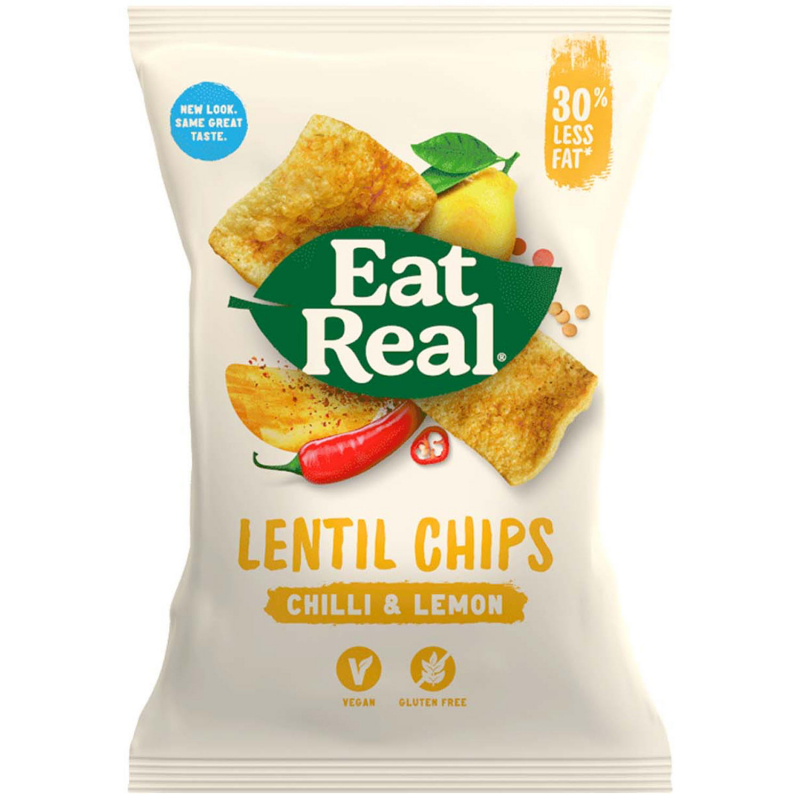  Eat Real Snacks Linsen-Chips Chili und Zitrone 113g 