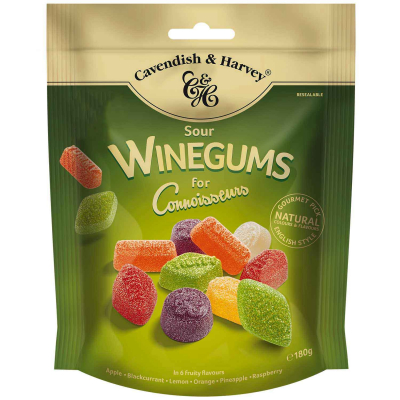  Cavendish & Harvey Winegums for Connoisseurs Sour 180g 