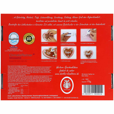 Dostler Lebkuchenherz zum Selbstbeschriften 175g 
