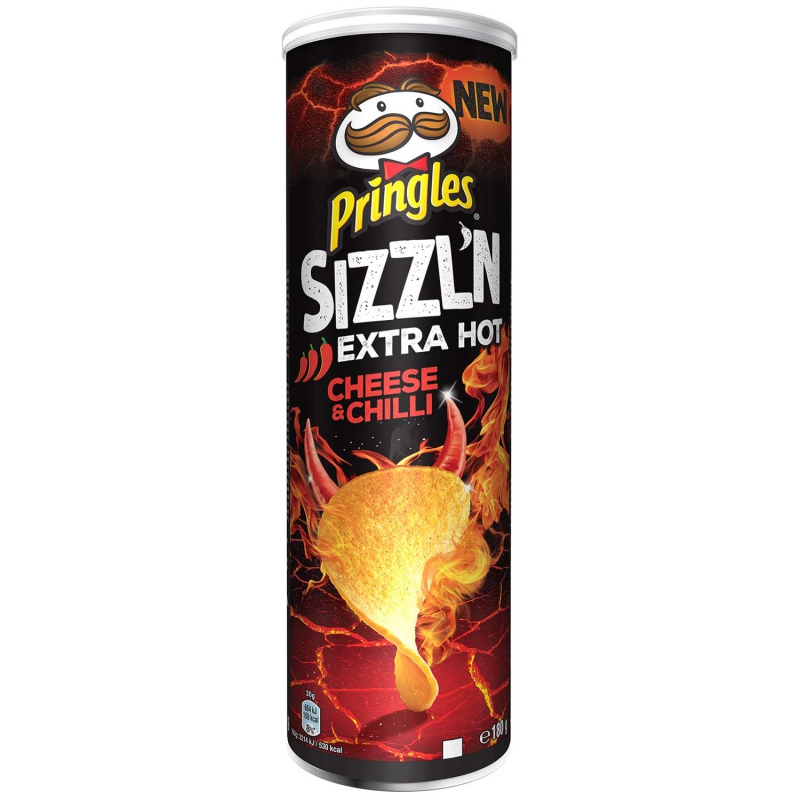  Pringles Sizzl'n Extra Hot Cheese & Chilli 180g 