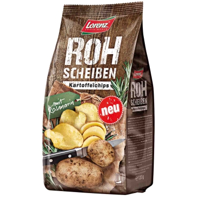  Lorenz Rohscheiben Kartoffelchips Rosmarin 120g 