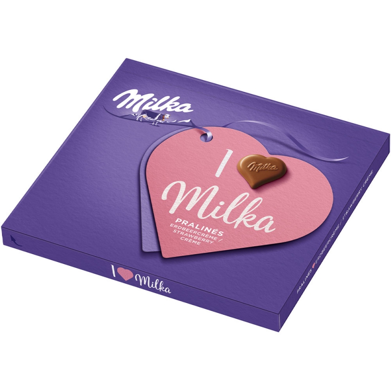  Milka 'Von Herzen' Pralinés Erdbeercrème 110g 