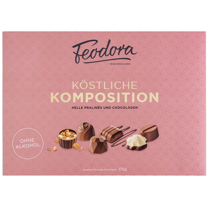  Feodora Köstliche Komposition Helle Pralinés und Chocoladen 375g 