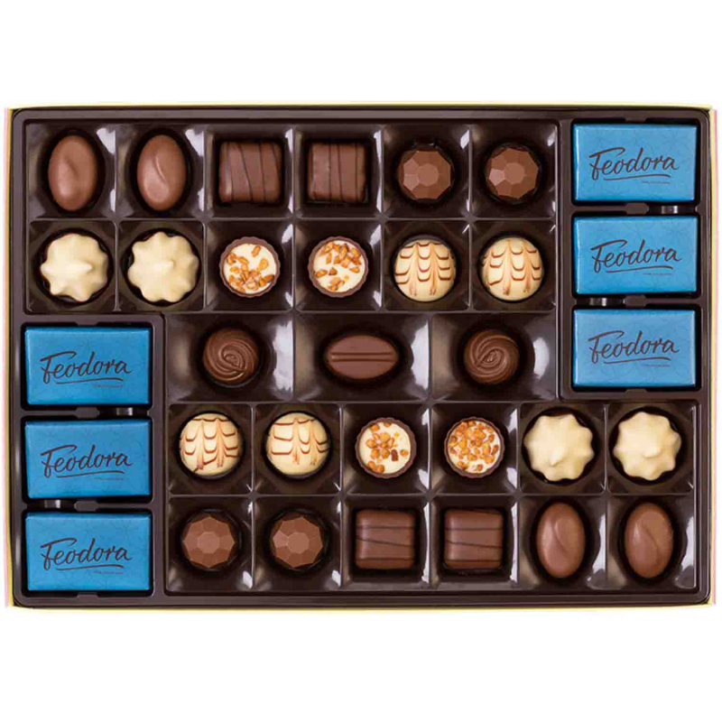  Feodora Köstliche Komposition Helle Pralinés und Chocoladen 375g 
