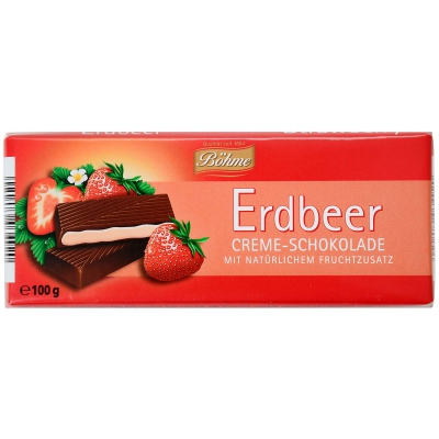  Halloren Creme-Schokolade Erdbeer 100g 