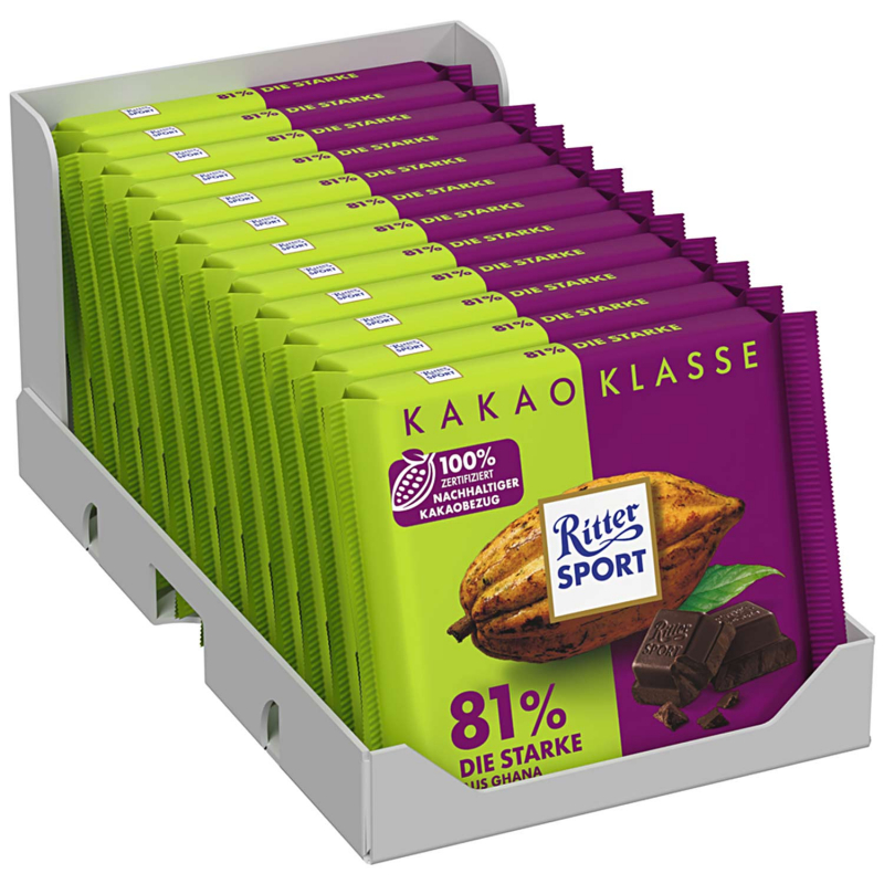  Ritter Sport Kakao-Klasse 81% Die Starke aus Ghana 100g 