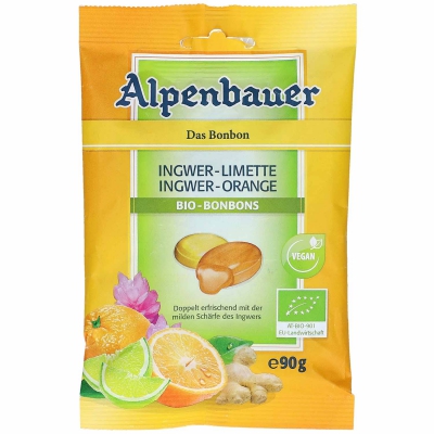  Alpenbauer Bio Ingwer-Limette Ingwer-Orange Bonbons 90g 