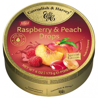  Cavendish & Harvey Filled Raspberry & Peach Drops 175g 