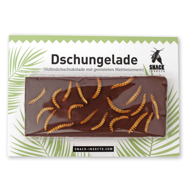  Snack-Insects Dschungelade Vollmilchtafel mit gerösteten Mehlwürmern 50g 